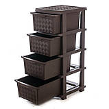 Пластиковий комод із суцільними шухлядами 5 ярусів 106х40х34, фото 2