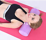 Масажний ролик, валик для масажу спини (йога рол масажер для спини, шиї, ніг) OSPORT 90*15см (MS 3232), фото 7