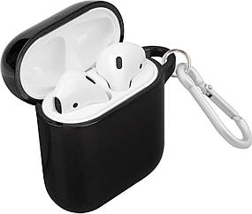 Чехол пластиковый с карабином Promate NeonCase для Apple AirPods Black (neoncase.black)