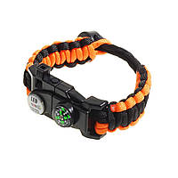 Багатофункціональний браслет для виживання Рятувальник (Жовтогарячий)