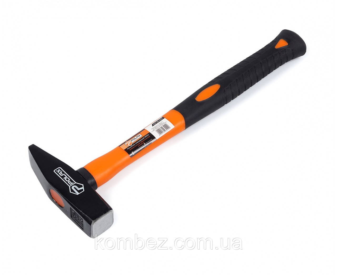 Молоток слюсарний 600 г, Фібер, гумова рукоятка Полакс, фото 1