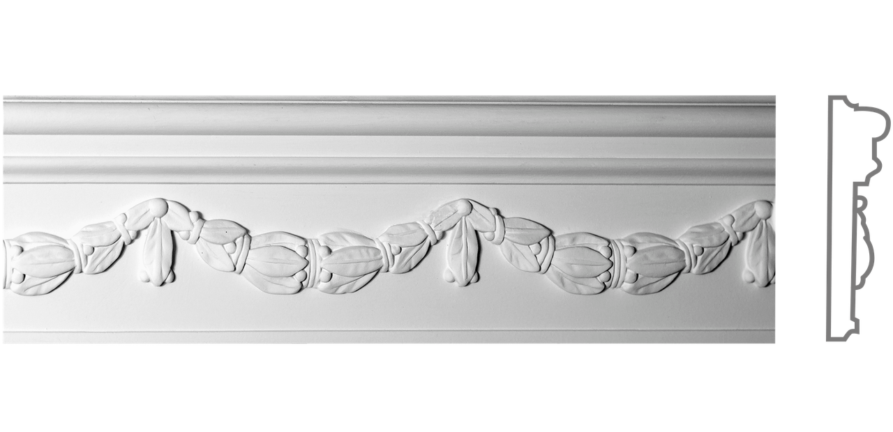 Декоративний фриз з гіпсу, гіпсовий фриз з орнаментом Ф-19 h100 мм, фото 1