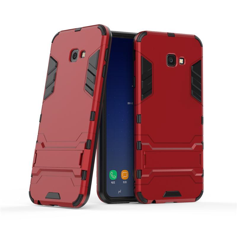 Чохол накладка для Samsung Galaxy J4 Plus J415 - Hybrid armor з підставкою Червоний