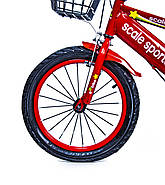 Велосипед двоколісний Scale Sports 16" T13 Червоний c кошиком на кермі, ручним і дисковим гальмом, фото 5