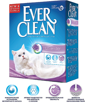 Наповнювач туалетів для кішок Евер Клин (Ever Clean ) Lavander з ароматизатором лаванди 10 л