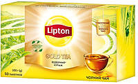 Черный чай без добавок и ароматизаторов Lipton Gold в пакетиках 50 шт.