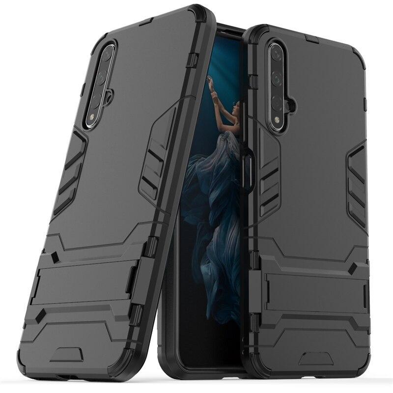 Чохол накладка для Huawei Nova 5T - Hybrid armor з підставкою Чорний