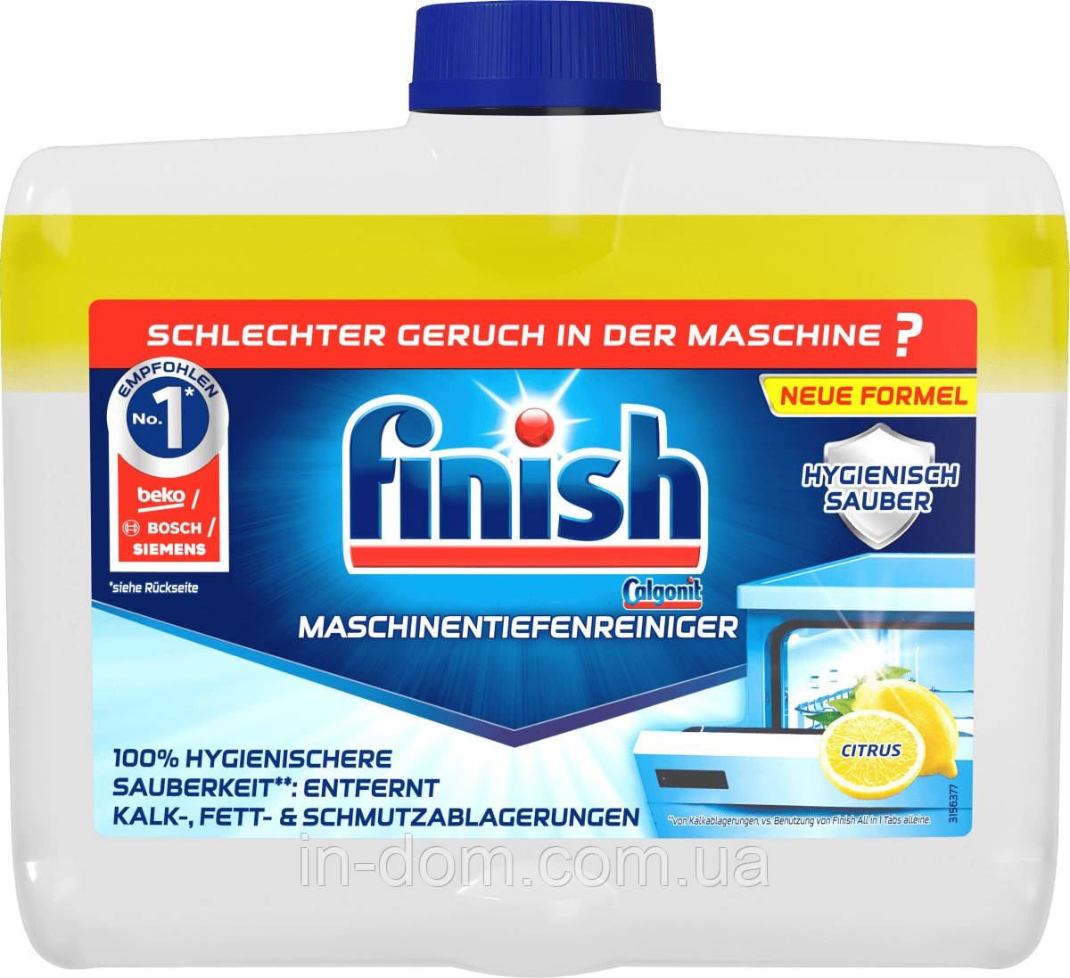 Finish Lemon Dishwasher Cleaner Очисник для посудомийних машин Лимон 250 мл