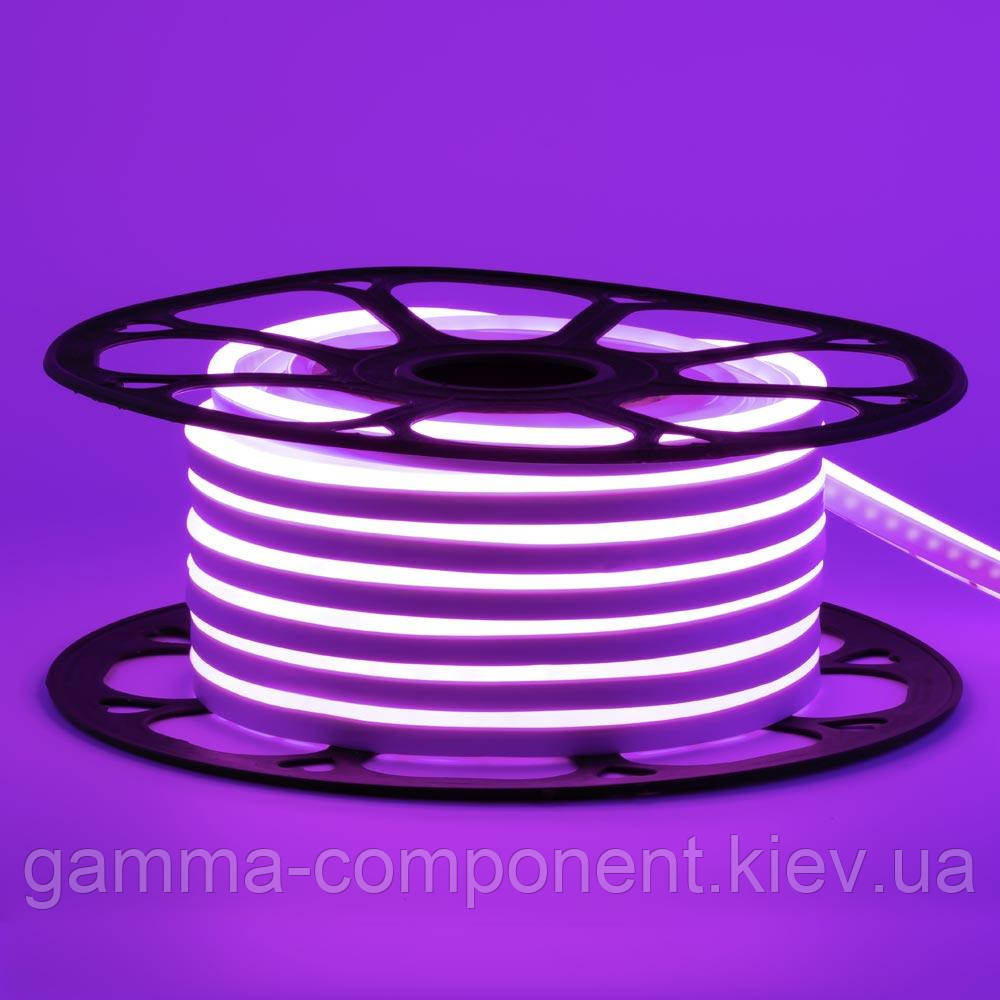Неонова стрічка світлодіодна фіолетова 12V 8х16 пвх smd2835 120LED/м 8Вт/м IP65