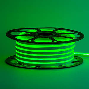 Неонова стрічка світлодіодна зелена 12V 6х12 AVT-smd2835 120LED/м 6Вт/м IP65