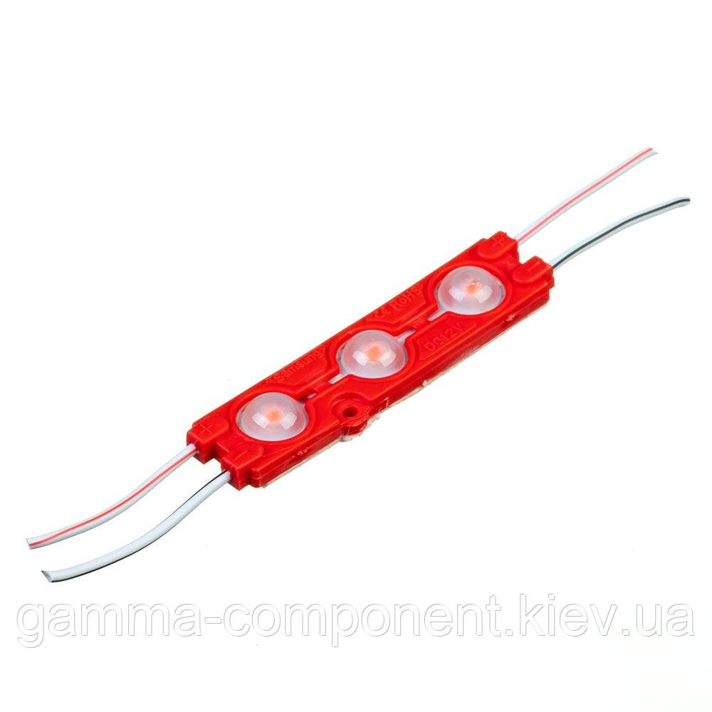 Світлодіодний модуль 12 V червоний smd5730 3led 1.5 W IP65 (66мм)