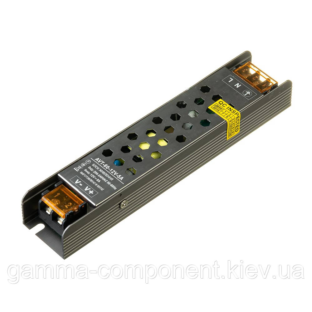 Led блок живлення 12V 5А 60Вт IP20 AVT