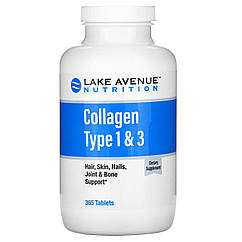 Lake Avenue Hydrolyzed Collagen type 1&3, Гідролізований колаген типу 1 і 3 з вітаміном C (365 таб.)
