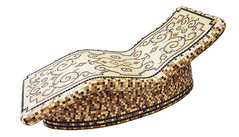 Лежак анатомічний 1900/700/840 з підігрівом для хамаму, фото 1
