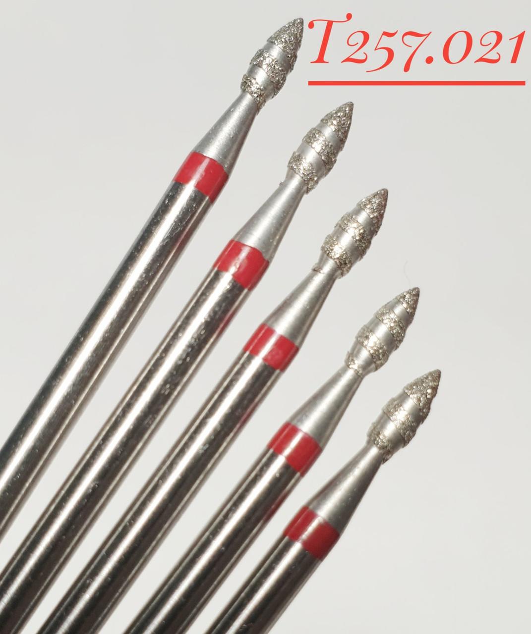 Фреза алмазна ТОРНАДО 104257514021Т - "яйце", d-2,1mm. червона смужка