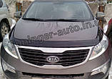 Дефлектор капоту (мухобійка) Kia Sportage 2010-2015 (Autoclover D542), фото 4