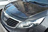 Дефлектор капоту (мухобійка) Kia Sportage 2010-2015 (Autoclover D542), фото 6