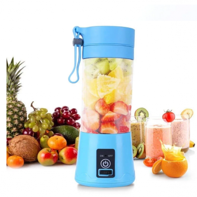 6 ножів Портативний фітнес блендер USB Smart Juice Cup Fruits 6 ножів blue