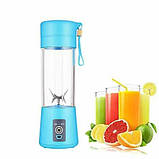 6 ножів Портативний фітнес блендер USB Smart Juice Cup Fruits 6 ножів blue, фото 5