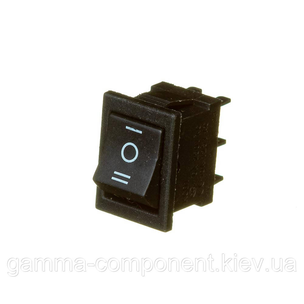 Перемикач KCD1-203-1 ON-OFF-ON (6 pin) чорний Daier
