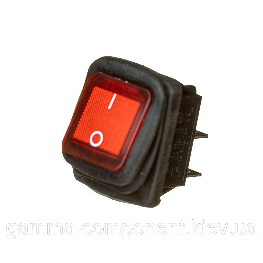 Перемикач KCD2-201NW 12V червоний, фото 1