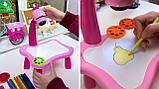 Дитячий стіл проектор для малювання з підсвічуваннямProperty стіл дитячих мольберт Baby для малювання РОЗОВИЙ, фото 4
