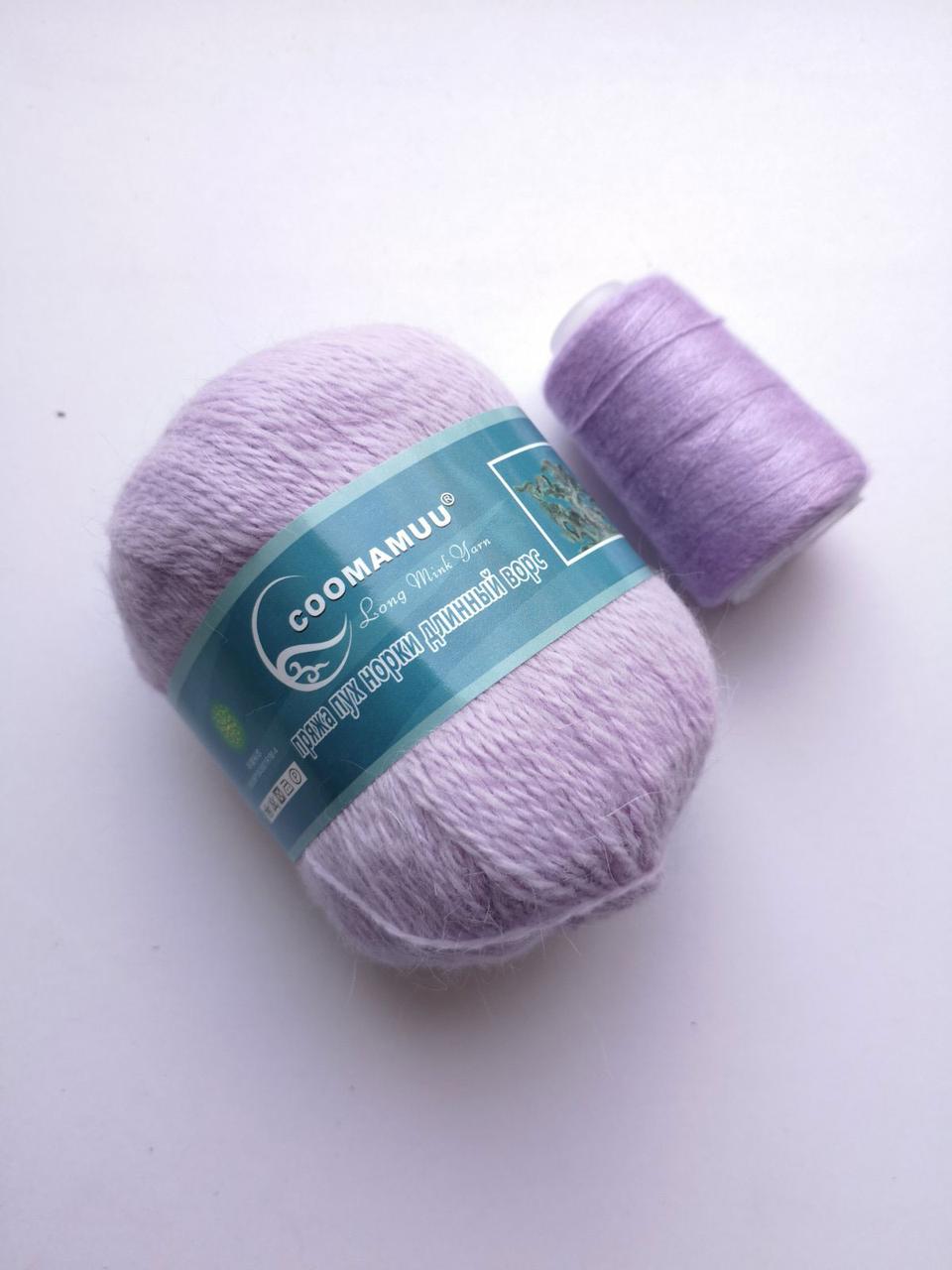 Пряжа Пух норки Китай COOMAMUU колір 821 бузок, фото 1