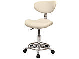Стільчик зі спинкою на колесах модель 827 А манікюрний стілець для майстра з нарощування вій, фото 3