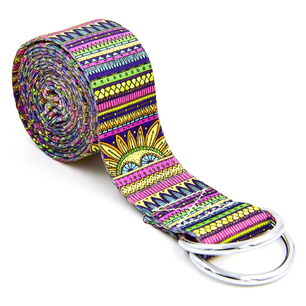 Ремінь для йоги пояс для занять йогою та пілатесу Zelart Yoga Belt 6975-7 183 см