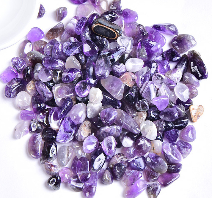 Натуральный камень крошка обработанный фиолетовый Аметист 4-8 мм 10 грамм - фото 1 - id-p1414279918