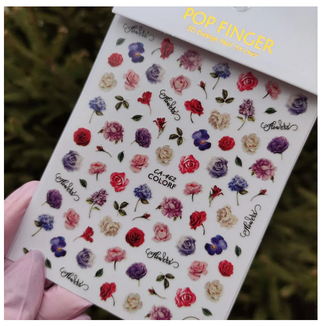 Наклейки для нігтів квіти Sweet Nails CA №462