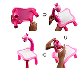 Дитячий стіл проектор для малювання зі світлодіодною підсвіткою мольберт-проект Baby РОЗОВИЙ, фото 4