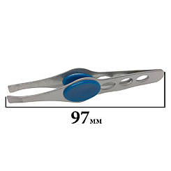 Пінцет косметичний, прямий, 97мм, вага - 13г