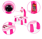 Дитячий стіл проєктор для малювання зі світлодіодною підсвіткою / мольберт-проєктор Baby + подарунок, фото 4