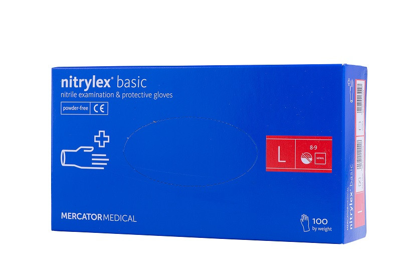 Перчатки Нитриловые Nitrylex Basic L Blue
