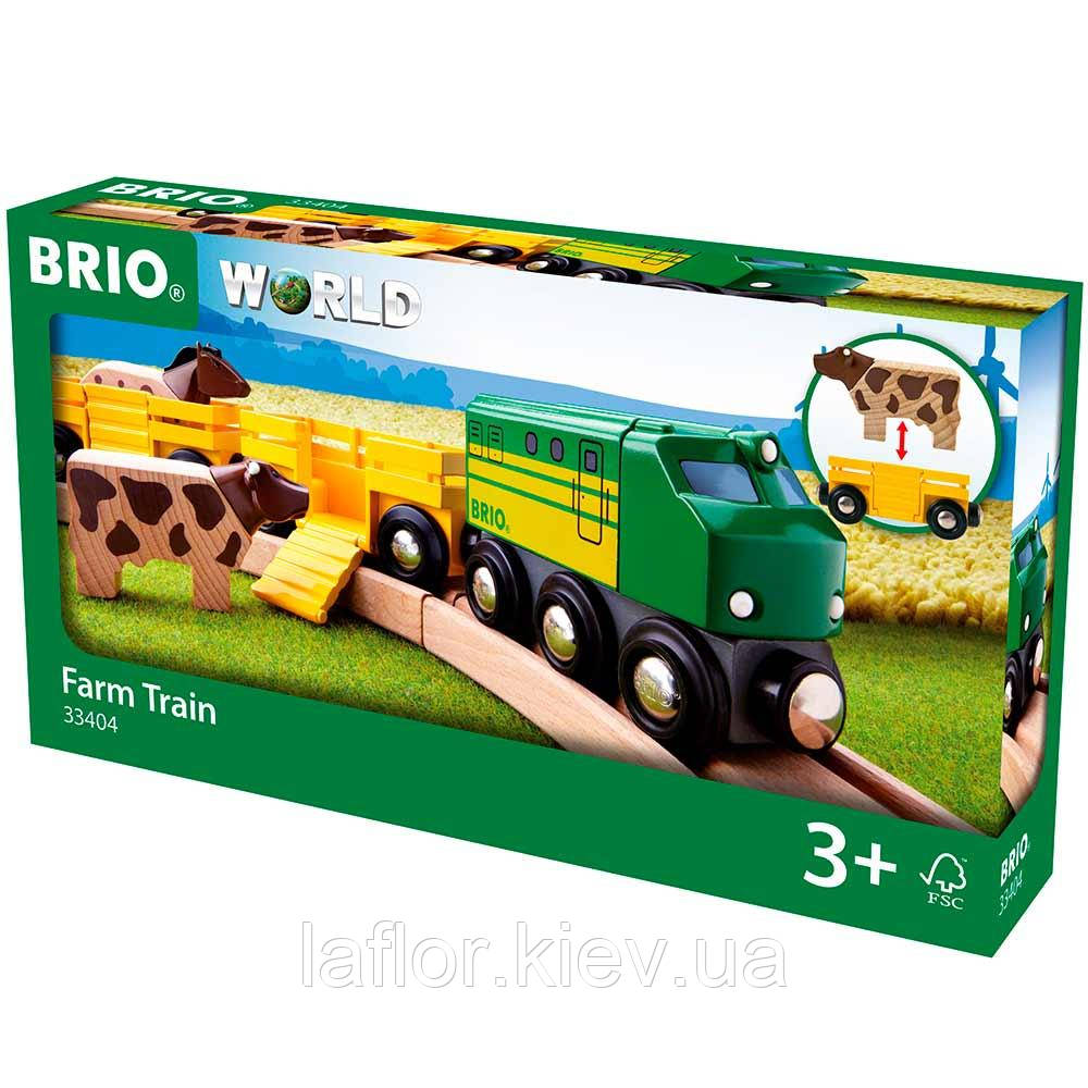 Іграшковий фермерський потяг для залізниці Brio 33404