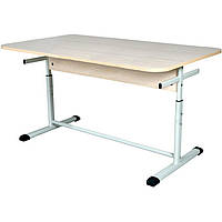 Стіл для шкільної їдальні прямокутний 6-місний регульований по висоті 4 - 6 ростова категорія.