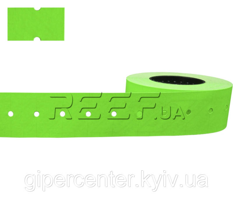 Етикет-стрічка 21x12 прямокутна зелена Printex