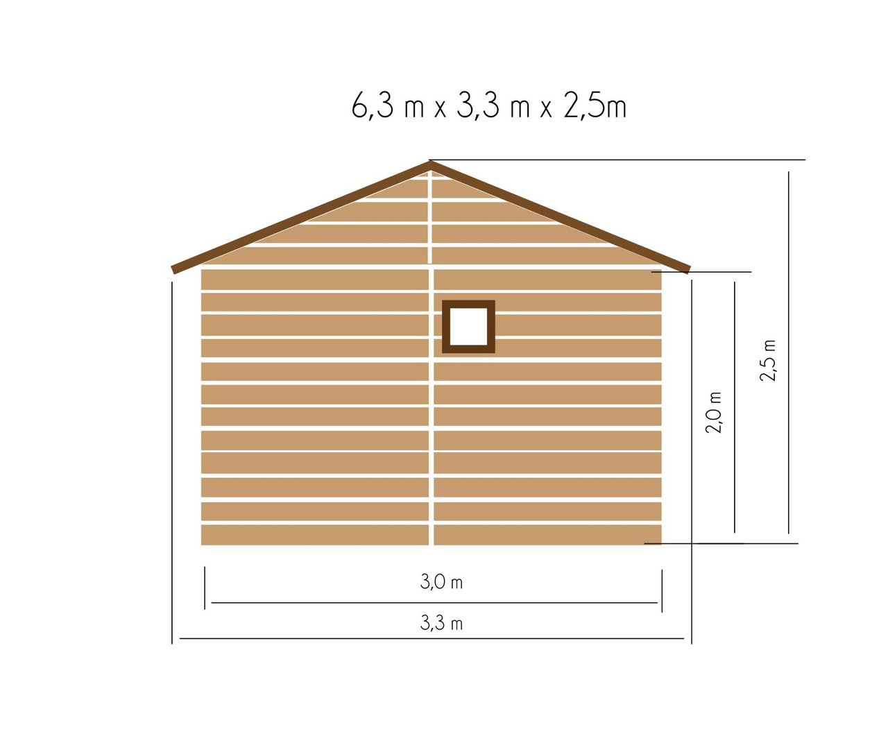 Садовый дачный домик 6.3x3.3 для инвентаря с окнами, деревянный гараж для автомобиля - фото 4 - id-p1156060641