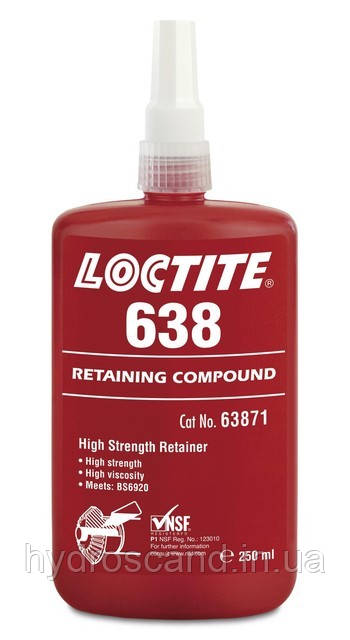 Loctite 638 (Локтайт 638) — продукт для фіксації циліндричних вузлів, валів, шестерень, 250 мл