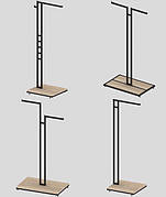 Стійки Г-образні Лофт підлогові для одягу