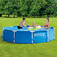 Каркасный бассейн 305х76см Intex 28200 Metal Frame Pool Семейный детский сборный круглый Интекс для дома, дачи