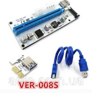 Райзер 008S універсальний — Molex/sata/6pin серверний 6pin