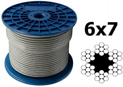 Трос сталевий 5 мм DIN 3055 6х7+FC оцинкований бухта 200 метрів, фото 1
