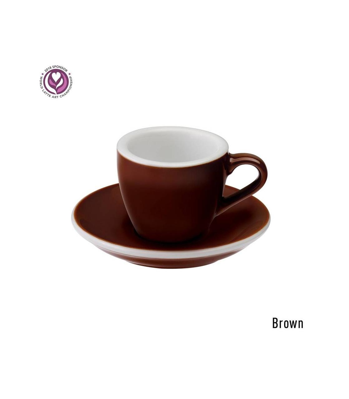 Чашка і блюдце для еспресо Loveramics Egg Brown (80 мл)