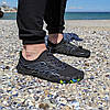 Чорні аквашузи чоловічі та жіночі королки аквавзуття шльопанці для моря аква взуття сліпони мокасини на морі пляж, фото 2
