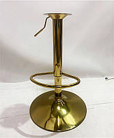 Барний стілець із підлокітниками з регульованою висотою Arno Bar GD-Base оксамит на золотій базі, фото 5