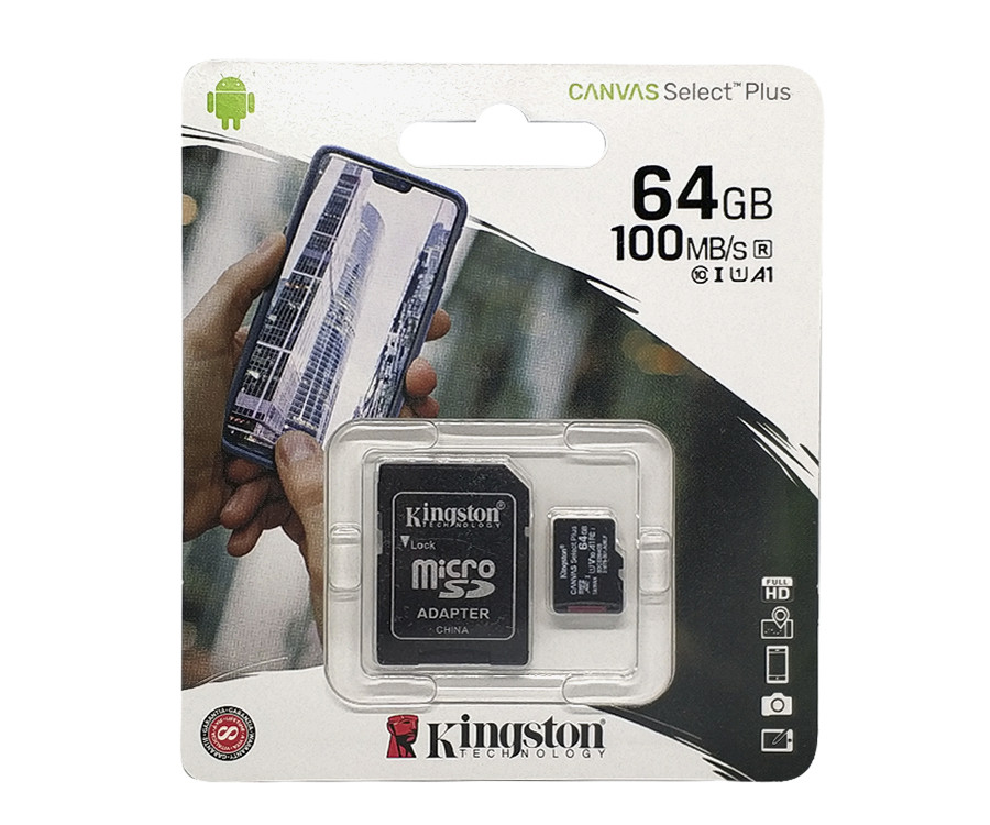Карта пам'яті Kingston microSDHC 64GB Class 10 Adapter with