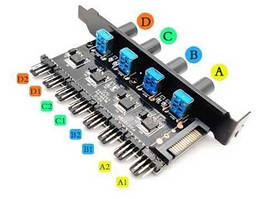 8 Канальний регулятор обертів кулера 3/4 pin SATA PWM реобас