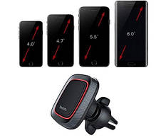 Автотримач для телефона Hoco CA23 Black у решітку обдування, фото 4